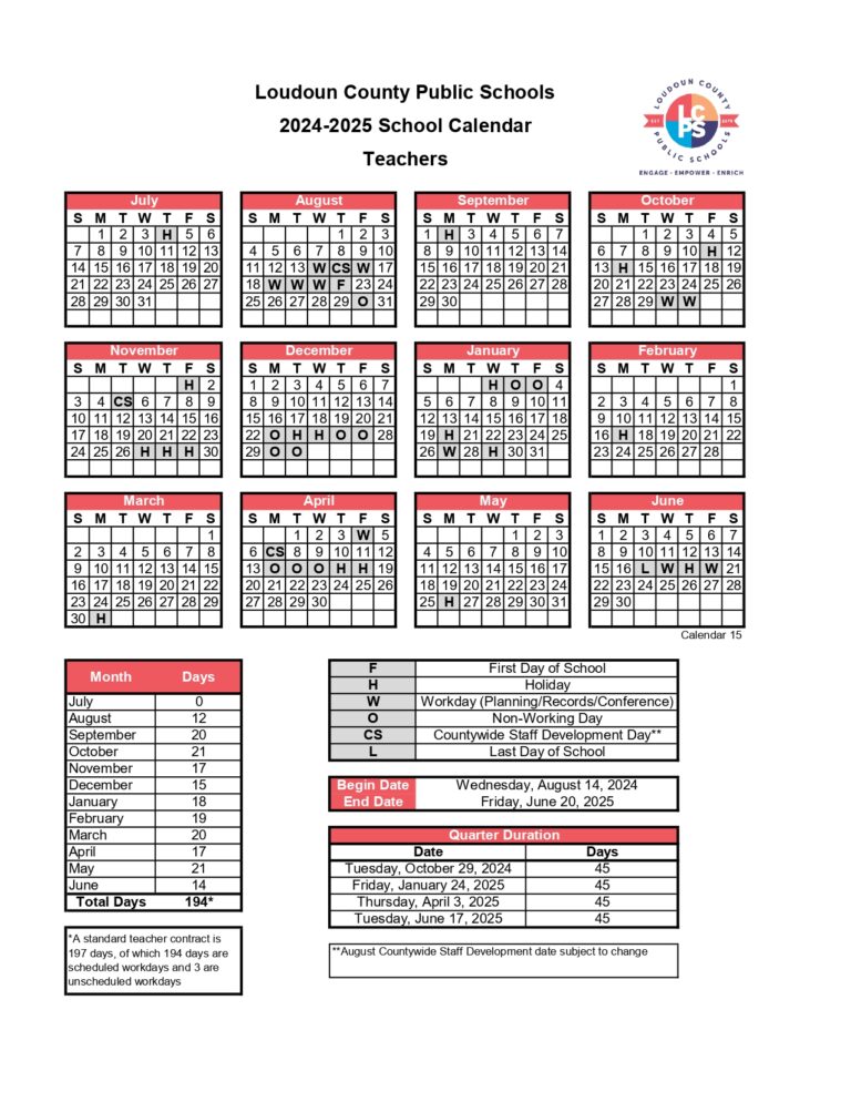 Loudoun County Public Schools Calendar 2024 2025 PDF 