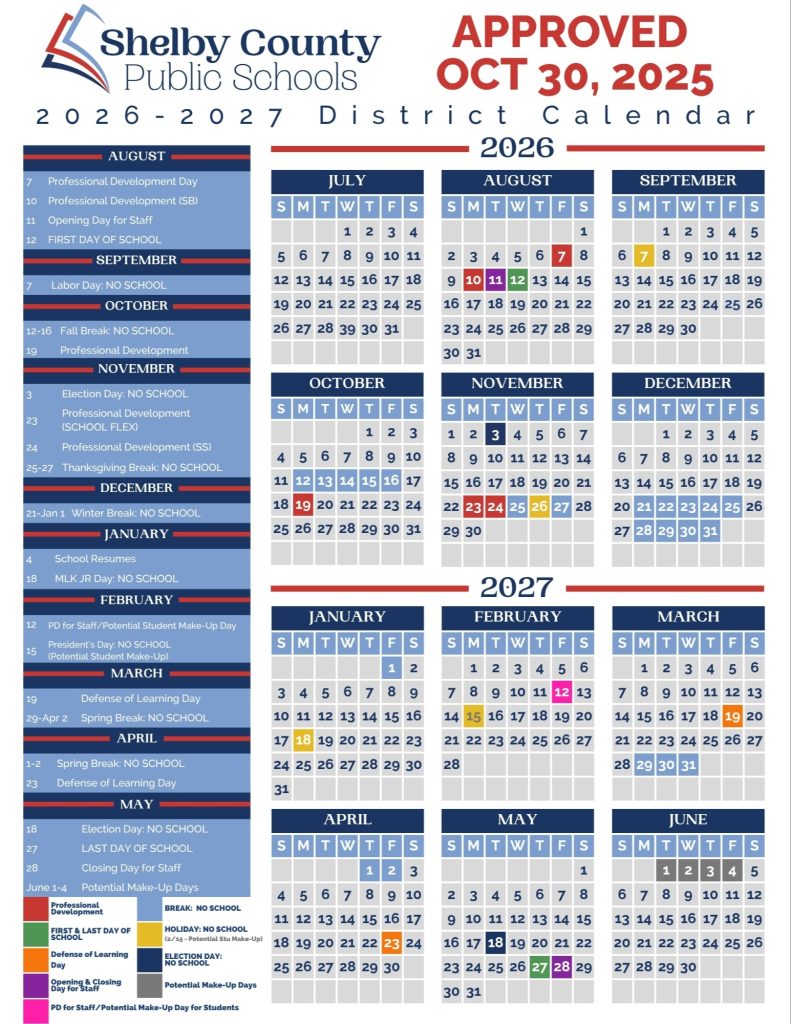 Shelby County Schools Calendar 2026