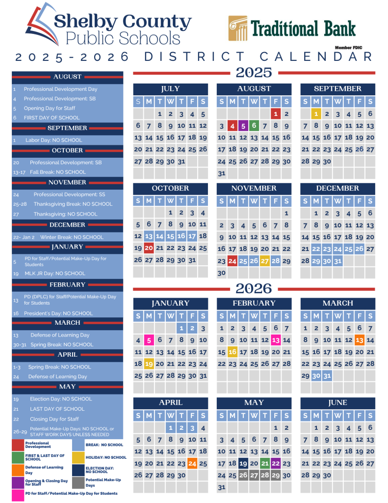 Shelby County Schools Calendar