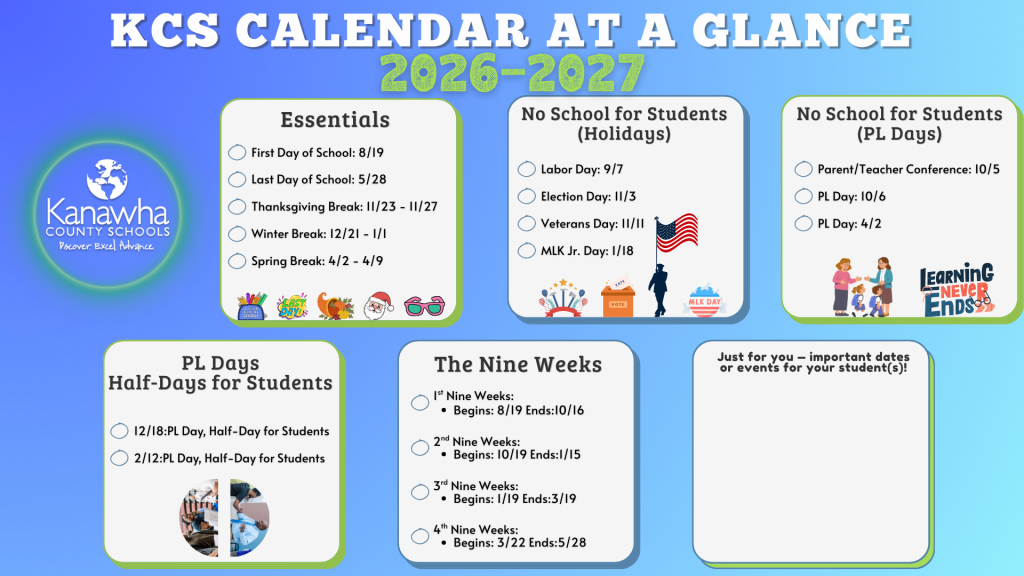 Kanawha County Schools Calendar 2026