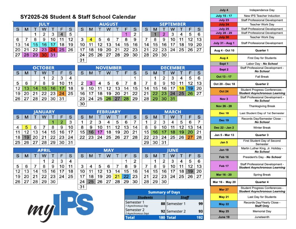 Indianapolis Public Schools Calendar 2025