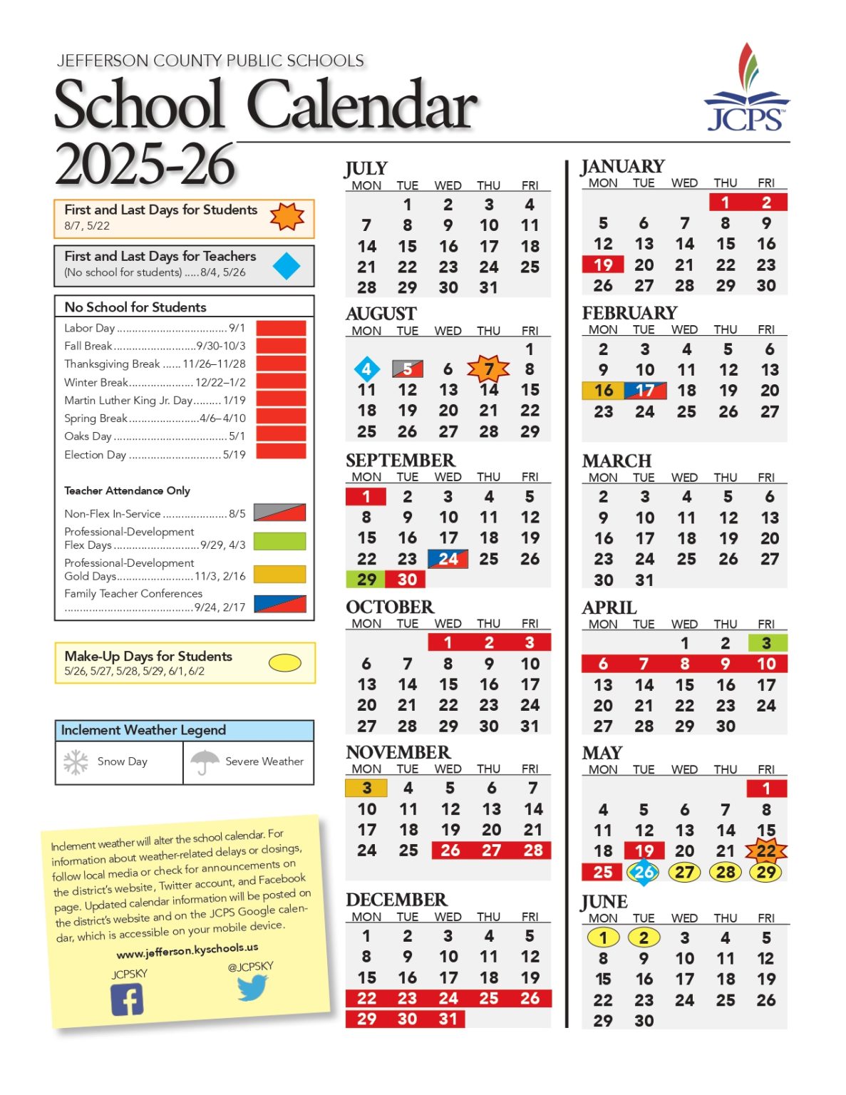 Jefferson County Public Schools Calendar 2026-2027 [PDF]